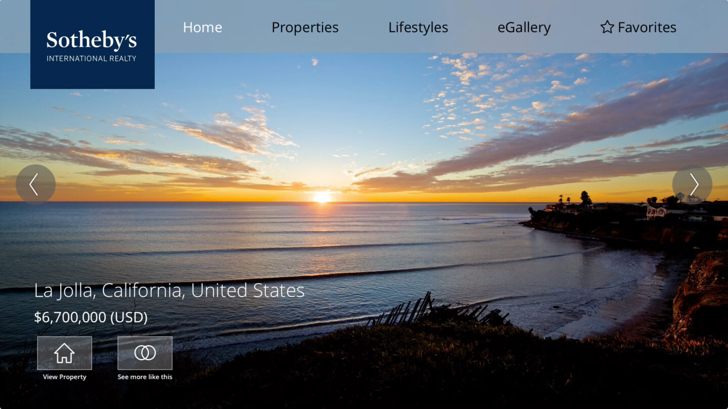 Sotheby's International Realty's Apple TV App